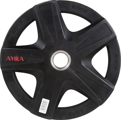 Amila PU Series Scheibenset Olympischen Typs Gummierte 1 x 20kg Φ50mm mit Griffen