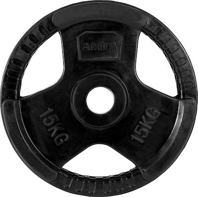 Amila 90275 Scheibenset Olympischen Typs Gummierte 1 x 15kg Φ50mm