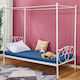 Jaclyn Bett Einzelbett Metall White für Matratze 90x190cm