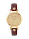 Versace Marion Watch with Burgundy Leather Strap