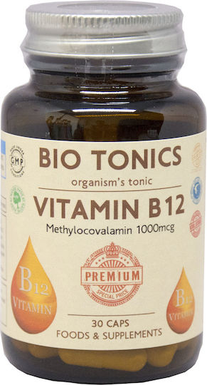 Bio Tonics Vitamin B12 Βιταμίνη για την Υγεία του Νευρικού Συστήματος 1000mcg 30 κάψουλες