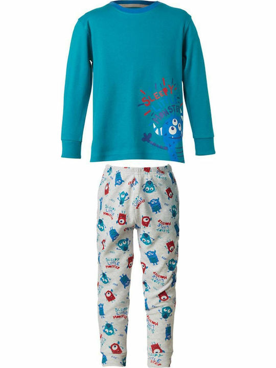 Energiers Set Top & Bottom Kids Winter Pyjamas Turquoise