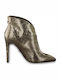 Tamaris Leather Women's Ankle Boots with High Heel Gold