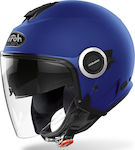 Airoh Helios Jet Helmet with Sun Visor ECE 22.05 1250gr Blue Matt AIR000KRA158