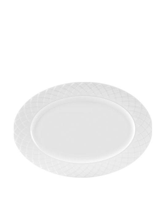 Ιωνία Πιατέλα Οβάλ Ιτέα 25cm Serving Plate Oval Ceramics White 1pcs 00