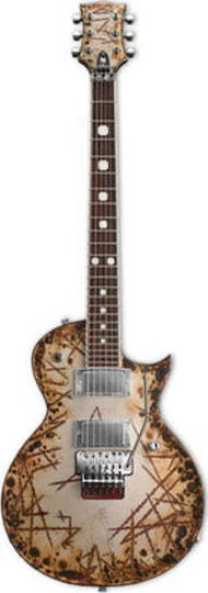 ESP E-II RZK-II Ηλεκτρική Κιθάρα Single Cut με HH Διάταξη Μαγνητών Distressed & Burnt με Θήκη