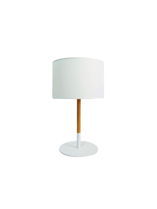 VK Lighting VK/03159/W Metal Table Lamp for Socket E27 with White Shade and Base