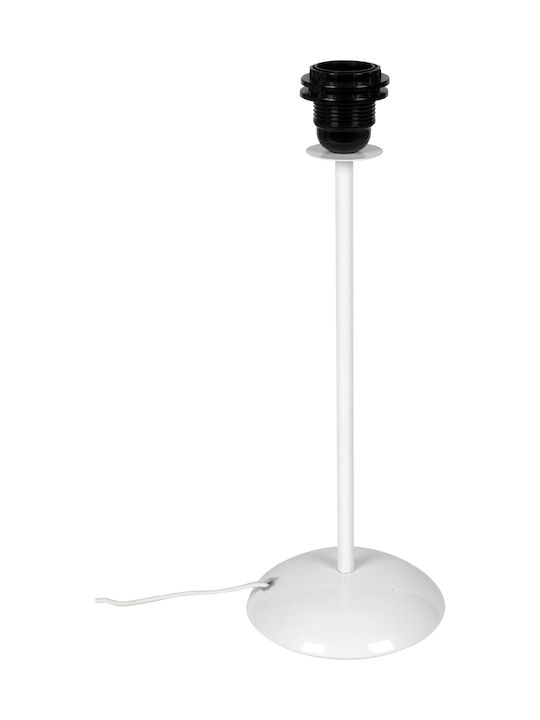 VK Lighting Μεταλλικό Πορτατίφ για Ντουί E14 με Λευκό Καπέλο και Βάση