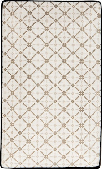 General Trade Vorspeisenplatte Keramik Weiß mit Grau Druck 29x16cm Servierplatte Rechteckig Keramik Weiß 29x16cm 1Stück