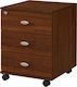 Paolo Office Storage Chipboard Drawer with Wheels, Lock & 3 Drawers Sonoma / Oak L40xW47xH53cm