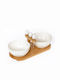 Cryspo Trio Porcelain Dessert Divided Serving Tray with 2 Slots Lotos White 2pcs