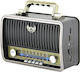 KEMAI MD-1909BT Retro Tabletop Radio Rechargeable with Bluetooth and USB Black