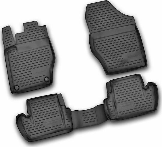 Novline Set of Front and Rear Mats 4pcs Tray Type for Citroen DS4 Black