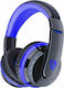 Ovleng MX666 Fără fir Over Ear Gaming Headset cu conexiune Bluetooth Albastru