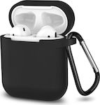 ObaStyle Case Silicone with Hook in Black color for Apple AirPods 1 / AirPods 2