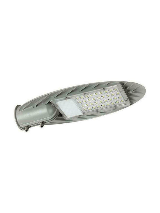 Eurolamp Εξωτερικό Φωτιστικό LED Δρόμου 30W με Θερμό Λευκό Φως IP65 Γκρι