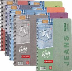 Typotrust Σπιράλ Τετράδιο Ριγέ Α4 5 Θεμάτων Jeans (Διάφορα Χρώματα)
