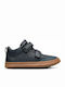 Pursuit Leather Kids Boots with Velcro Navy Blue