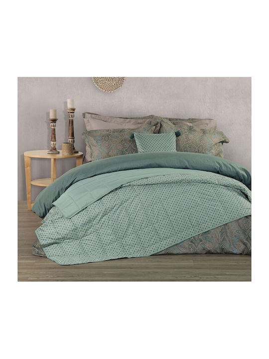 Nef-Nef Homeware Cendra Coverlet Queen Size from Polyester Aqua 230x240cm