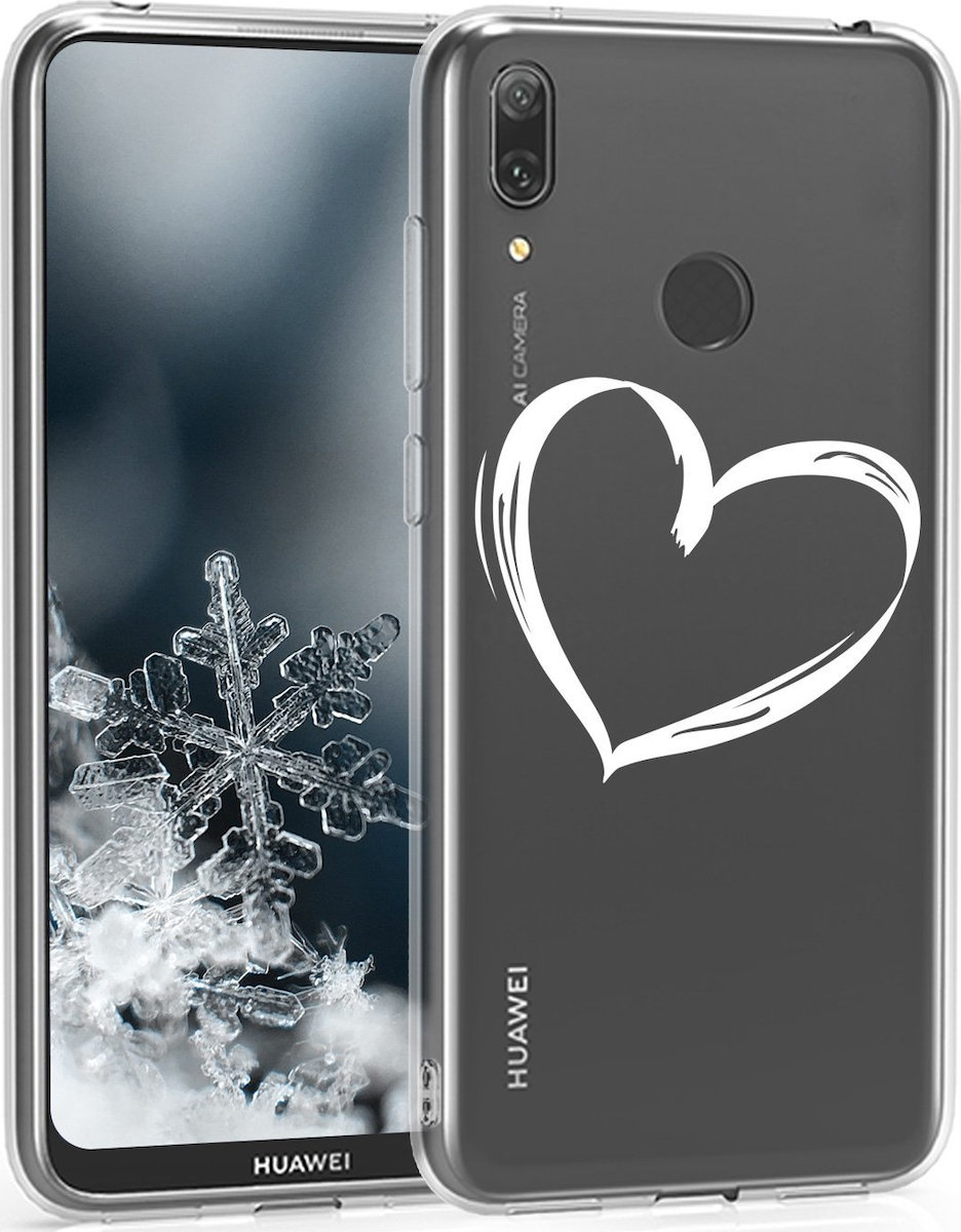 KWmobile Brushed Heart Back Cover Σιλικόνης Διάφανο (Huawei Y7 2019