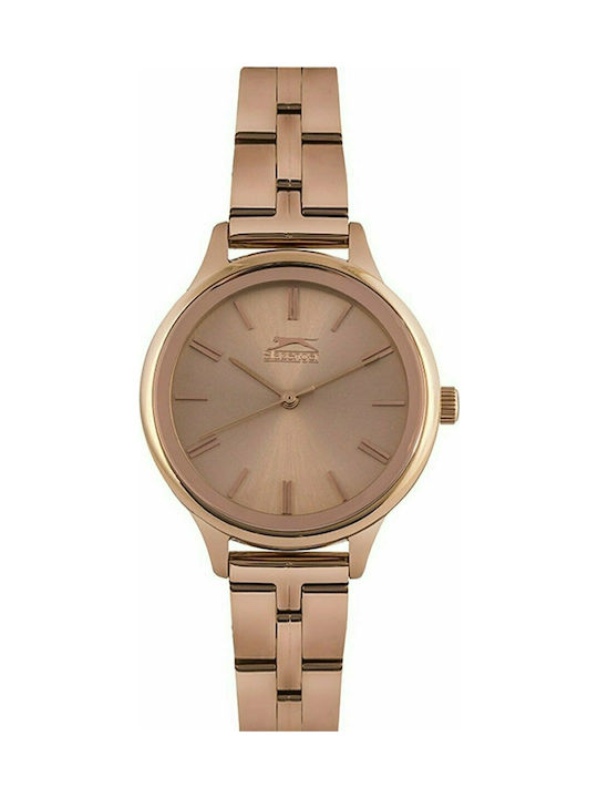 Slazenger Watch with Pink Gold Metal Bracelet S...