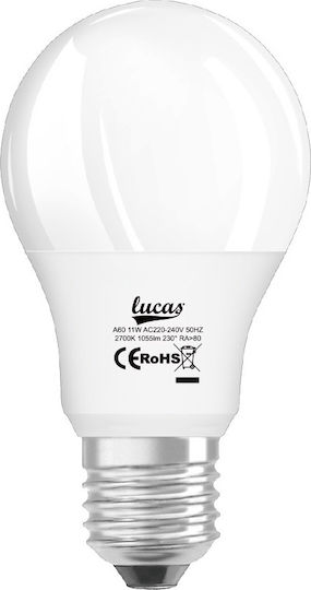 Lucas LED Bulb 11W 112mm for Socket E27 and Shape A60 Natural White 1055lm