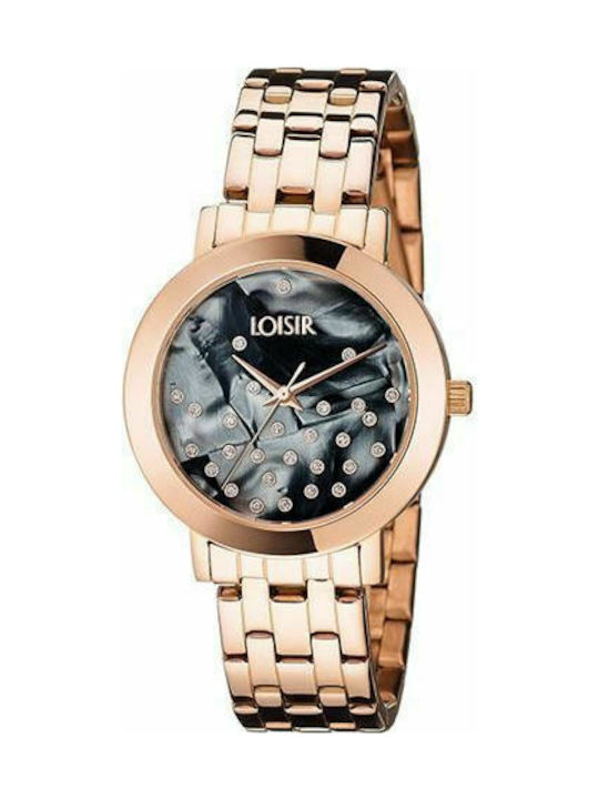 Loisir Drop Watch with Pink Gold Metal Bracelet