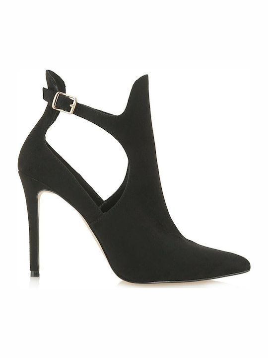 Jessica 920 Suede Γυναικεία Μποτάκια με Ψηλό Τακούνι Μαύρα