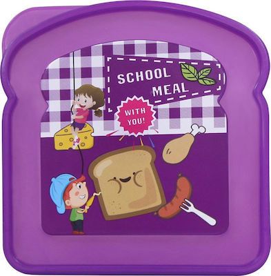 School Meal Kids Lunch Plastic Box Purple