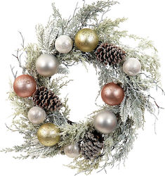 Lianos Plastic Wreath with Balls and Pinecones Diameter 50cm 2 Pieces