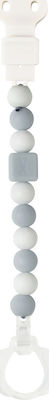 Nattou Chain Pacifier Lapidou with Beads made of Silicone Grey/White 879323