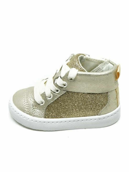 City Oasis HT Glitter Δερμάτινα Παιδικά Μποτάκια με Φερμουάρ Χρυσά