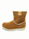 Crown Piper K Suede Kids Boots with Zipper Brown
