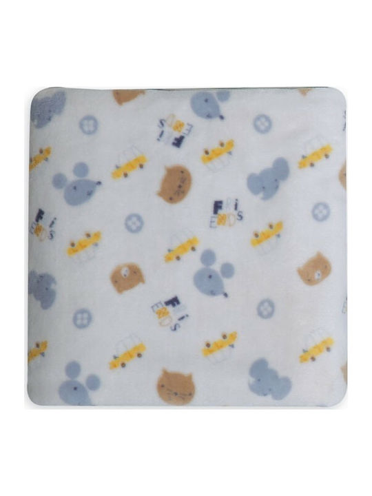 Nef-Nef Homeware Blanket Nursery Swaddling Blankets Wonderful World Fleece White 70x100cm