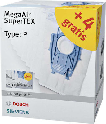 Siemens VZ123FP Type P Vacuum Cleaner Bags 12pcs Compatible with Bosch / Siemens Vacuum Cleaners