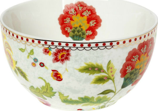Cryspo Trio Floral Σαλατιέρα από Πορσελάνη Grey 23x23cm