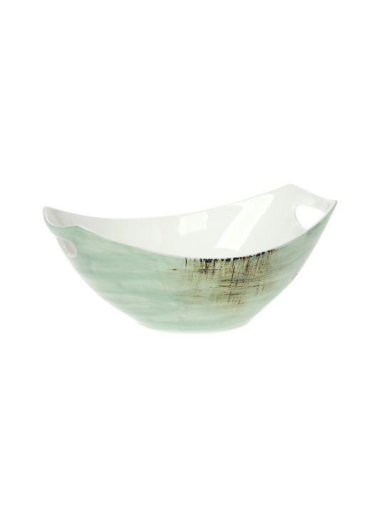 Cryspo Trio Country Φρουτιέρα Πορσελάνινη Πράσινη 32.5x23x13εκ.