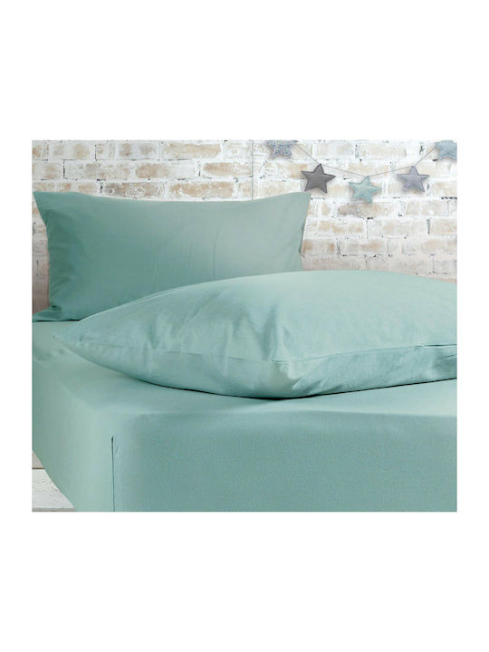 Nef-Nef Jersey Double Bed Sheet with Rubber Band 140x200x30cm Aqua