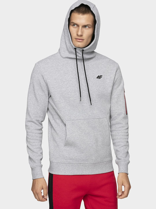 4F Men's Sweatshirt with Hood and Pockets Gray ...