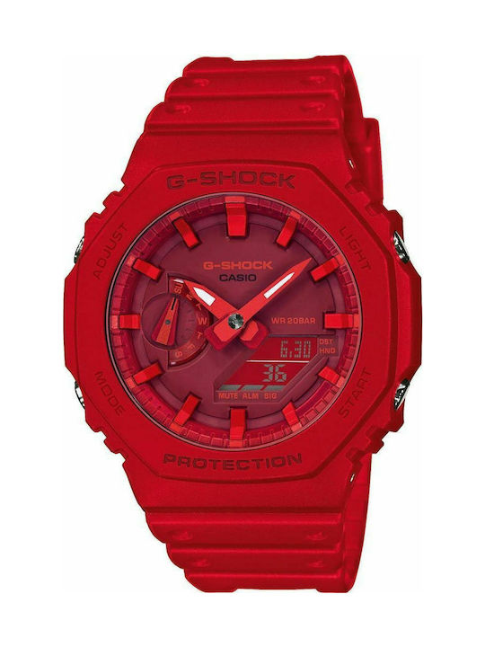 Casio G-Shock Ρολόι Χρονογράφος Μπαταρίας με Καουτσούκ Λουράκι σε Κόκκινο χρώμα