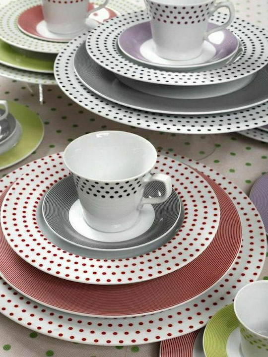 Cryspo Trio Matrix Pink Porcelain Dinnerware Se...