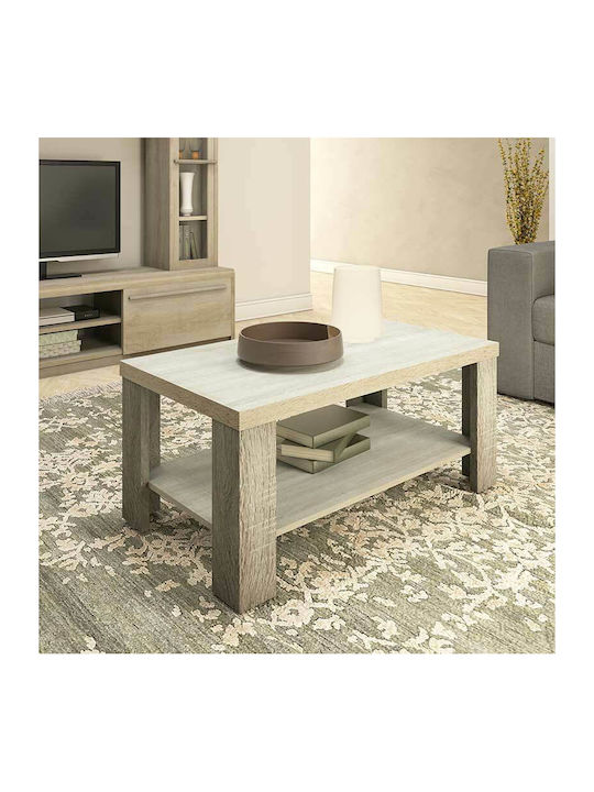Masă Centrală Rectangulară Riano din Lemn Bej M89.5xL49.5xÎ42.5cm