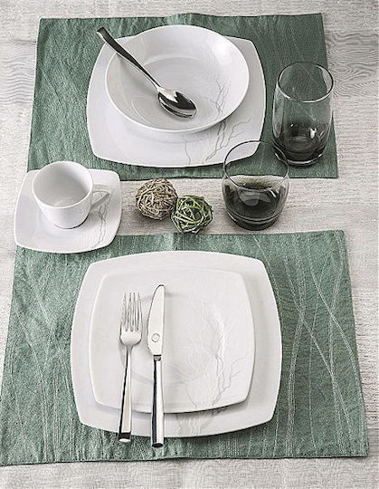 Cryspo Trio Tokai with Grey Design Porcelain Dinnerware Set 50.287.20 40pcs