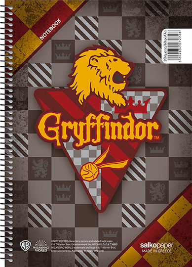 Salko Paper Spiral Heft Geregelt B5 180 Blätter 3 Themen School Pride Harry Potter 1Stück (Μverschiedene Designs/Farben)