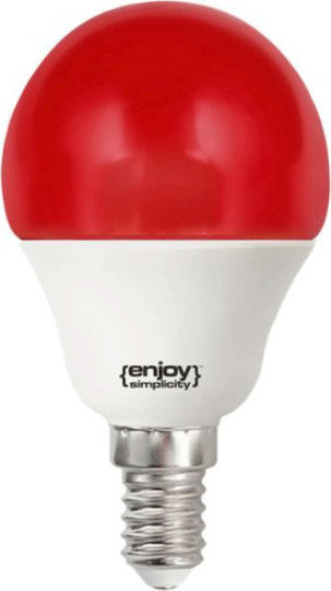 Elvhx LED Bulb 1.8W 72mm for Socket E14 and Shape G45 Red 160lm