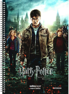 Salko Paper Spiral Notebook Ruled B5 120 Sheets 4 Subjects Harry Potter 1pcs (Μiscellaneous Designs/Colors)