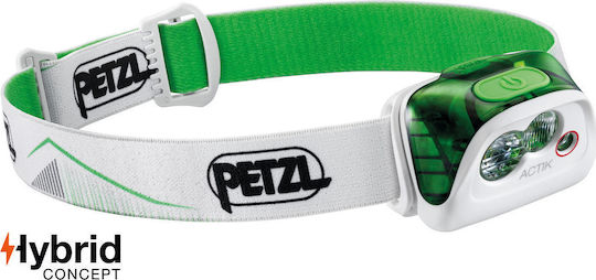 Petzl Rechargeable Headlamp LED Waterproof IPX4 with Maximum Brightness 350lm Actik Green