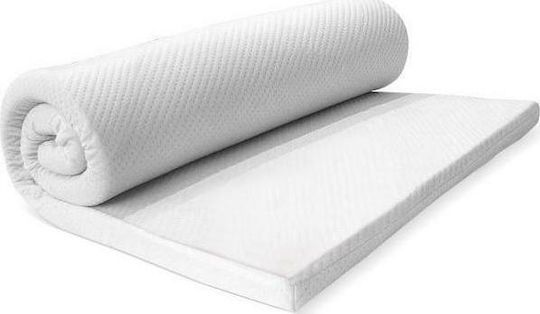 Palamaiki Mattress Topper White Comfort Super Double Memory Foam Infused with Aloe , Removable Cover & Elastic Straps 160x200x4cm