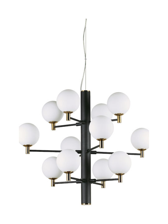 Ideal Lux Copernico Chandelier 12xG9 Black 197319