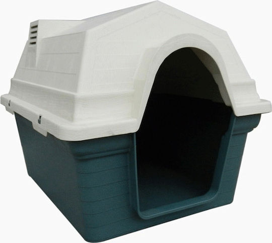 Dog House with Chimney Dog House Plastic Indoor Green 63x84x62.9cm